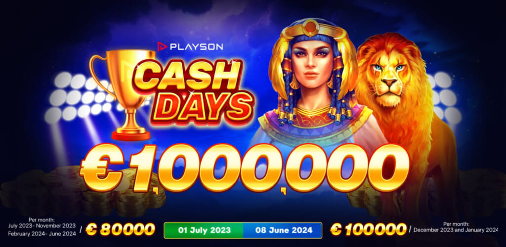 PLAYSON
CASHDAYS
€1,000,000