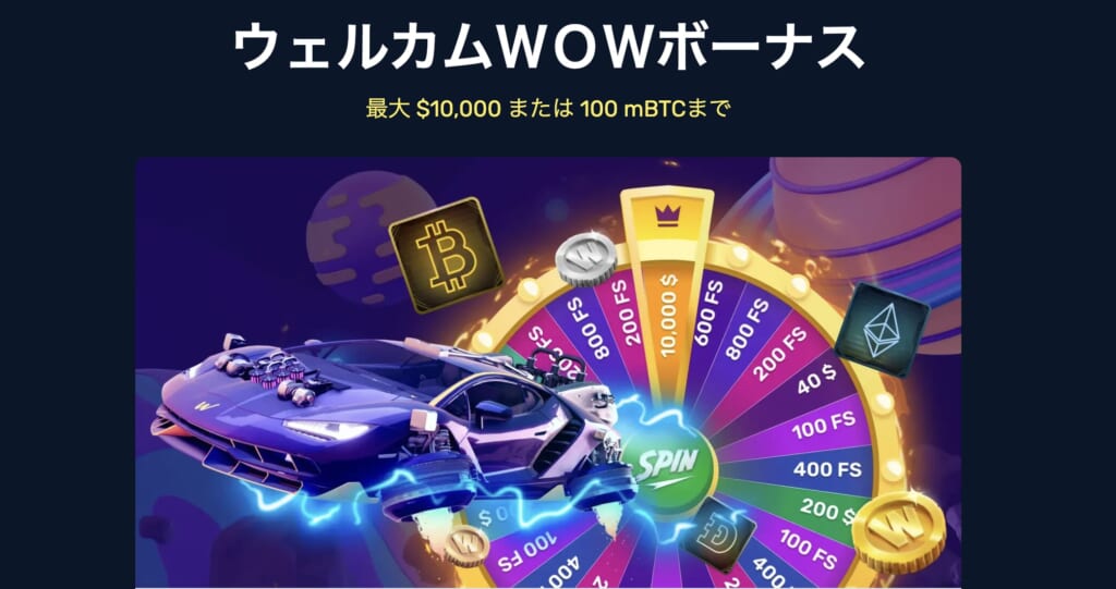 最大$10,000!ウィンズアイオーの初回入金ボーナス「ウェルカムWOWボーナス」