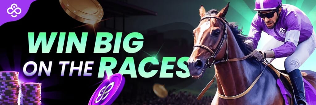 コインカジノの競馬ベットで$10獲得！「Bet, Race, Win」
