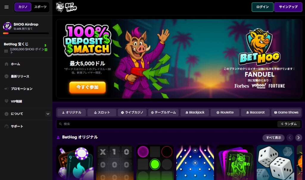 Bethogにアクセス