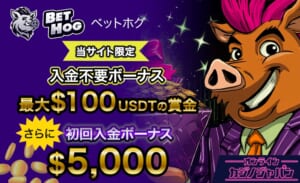 ベトホッグカジノ新規プレオープン【最大100ドル賞金】の入金不要ボーナスや初回入金特典も -Bethog-